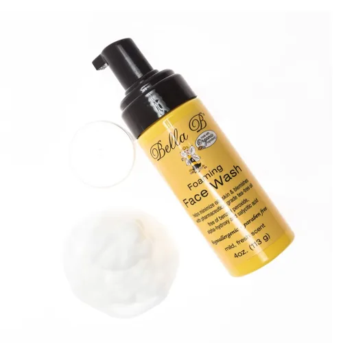 Vista 6 de BELLA B Jabón facial espumoso de 4 onzas – Lavado facial seguro para el embarazo – Lavado facial espumoso de árbol de té hecho con ingredientes