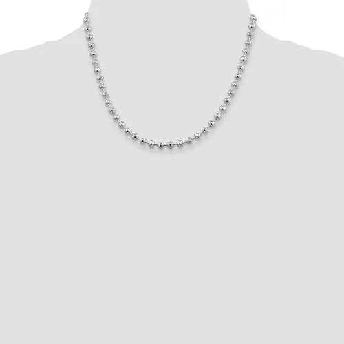 Vista 2 de ICE CARATS 925 Sterling Silver 5mm Beaded Chain Necklace Pendant Charm Ball Beadsed Fine Jewelry For Women Gifts For Her