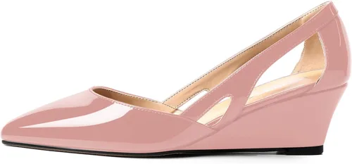 Vista 2 de MOVINSTEPS Zapatos de tacón bajo para mujer, con puntera puntiaguda, corte de cuña, de 2 pulgadas