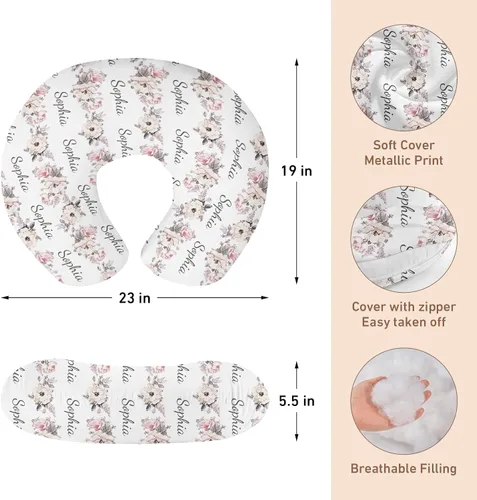 Vista 5 de Dyoart Funda de almohada de lactancia para bebé, fundas de lactancia con nombre personalizado, suave, funda de almohada de lactancia materna