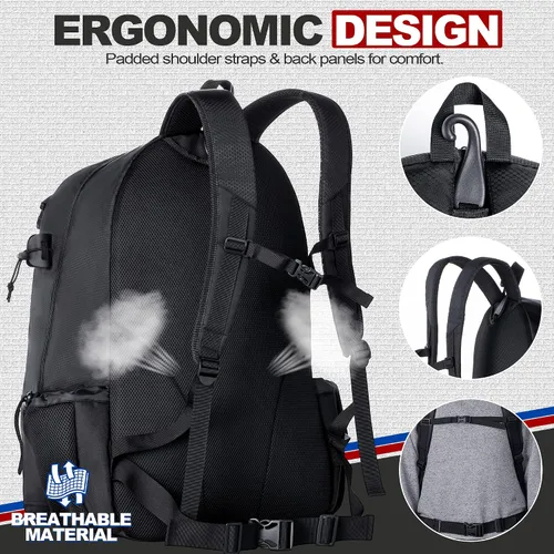 Vista 5 de Mochila para lacrosse GoHimal extra grande con soporte para palo de arrastre Tow Stick Holder
