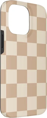Vista 44 de Funda de tablero de ajedrez marrón beige claro para iPhone 14 Pro