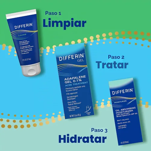 Vista 6 de Hidratante absorbente de aceite Differin con SPF 30, protector solar facial de los fabricantes del gel Differin, cuidado suave de la piel
