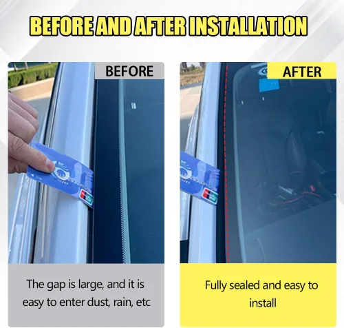 Vista 4 de HAOBO Burlete de 23 pies para automóvil, burlete automotriz, forma de T, sello de techo corredizo con autoadhesivo, borde de goma impermeable