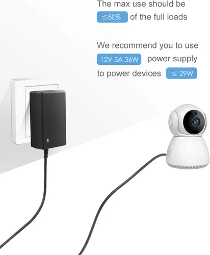 Vista 7 de ALITOVE Fuente de alimentación de 12V 3A DC 12 voltios 3A 36W AC/DC adaptador de corriente 100 ~ 240V AC a DC 12V Convertidor, Negro 2-Pack