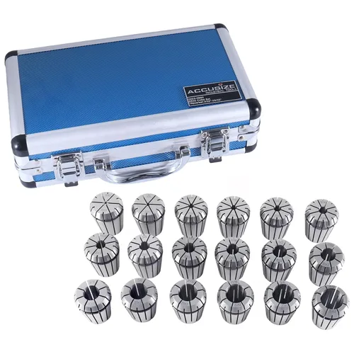 Vista 7 de Accusize Industrial Tools - Juego de pinzas ER32 de precisión, 18 piezas, tamaños de 3/32'' a 25/32'', alta precisión, caja de almacenamiento