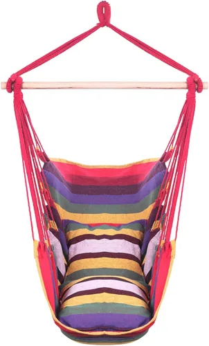 Vista 8 de Silla hamaca colgante con cuerda – máximo 300 libras – 2 cojines incluidos – para cualquier interior, exterior, hogar, dormitorio, patio, terraza