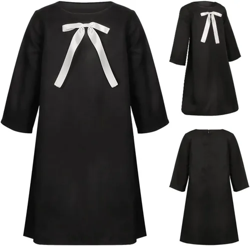 Vista 2 de Lmetsky Disfraz de anime para cosplay, vestido de anime, traje de anime Unifrom con peluca para fiesta de Halloween Negro