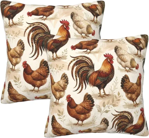 Vista 9 de Perinsto Juego de 2 fundas de almohada decorativas para sofá, cama, decoración del hogar, 16 x 16 pulgadas