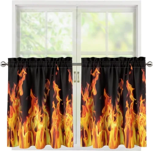 Vista 31 de God Bssing You Tier Curtains for July 4Th 2026 27.5x24 2 Panels Light Filtering Half Window Rod Pocket for Kitchen/Bathroom