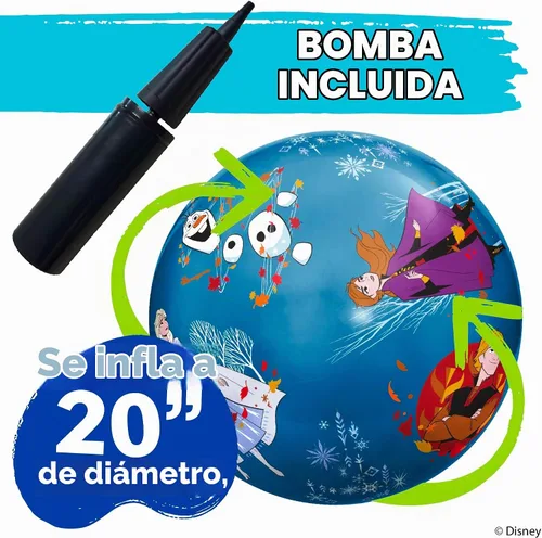 Vista 5 de Hedstrom Disney Frozen 2 - Pelota Super Bouncin de 20 pulgadas con bomba, multicolor (54-0706BX)