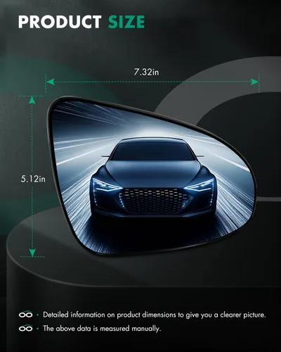 Vista 3 de SCITOO Espejo retrovisor lateral del pasajero para 2012-2015 2016 2017 para Toyota Camry 2015 Corolla 2014-2017 para Yaris Espejo retrovisor cromado