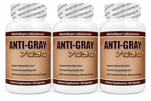 Vista 7 de Anti-gray 7050 Hair 60 Cápsulas - Disminuye las canas - Restaura el color natural del cabello - 1 botella