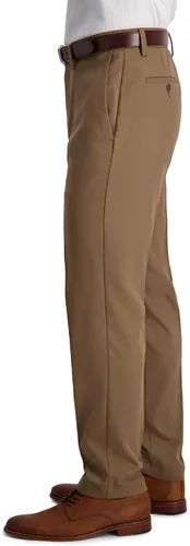 Vista 2 de Haggar Cool 18 Pro Slim Fit Flat Front Superflex Pantalón de cintura para hombre
