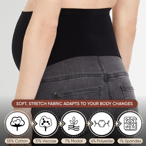 Vista 6 de Motherhood Maternity Jegging de mezclilla para mujer color azul índigo Azul