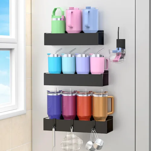 Vista 20 de HuggieGems Soporte Magnético para Botella de Agua para Refrigerador, Organizador de Portavasos para Stanley y Tumbler para Cocina, Paquete de 6