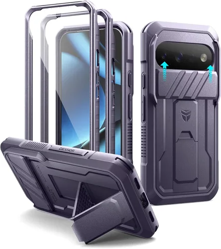 Vista 39 de Dexnor Funda para Google Pixel 9 Pro XL con cubierta deslizante para cámara y protector de pantalla integrado y soporte de alta resistencia, funda