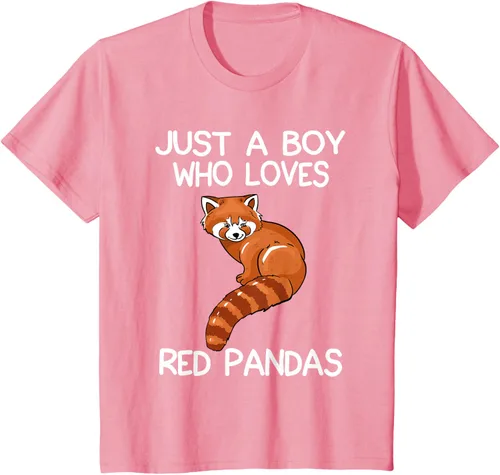Vista 84 de Just A Boy Who Loves Red Pandas Gift - Camiseta con diseño de panda roja, Negro, S