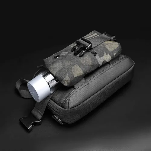 Vista 4 de Mochila cruzada para el pecho, riñonera cruzada para exteriores, senderismo, viajes, correr