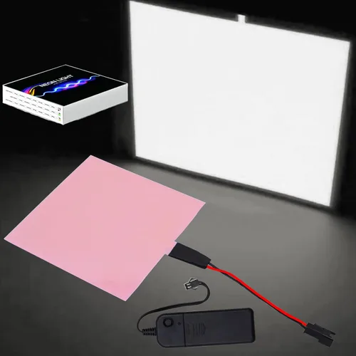 Vista 9 de jose2015 Panel electroluminiscente de 3.9 x 3.9 in, luz de panel electroluminiscente cortable, 3 modos con batería para decoración de bricolaje