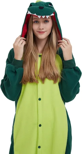 Vista 5 de DELEY Halloween Onesie Adult Pajamas Cosplay Animal Homewear Sleepwear Jumpsuit Costume for Women Men