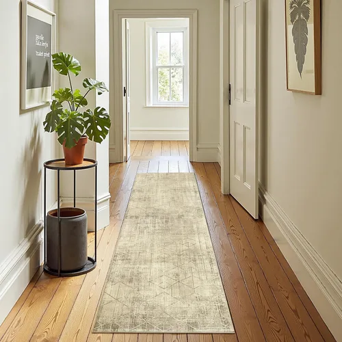 Vista 15 de jinchan - Tapete de pasillo marroquí de 2 x 6 pies con líneas, bohemio, lavable, para cocina, suave, geométrico, de lana sintética, antideslizante