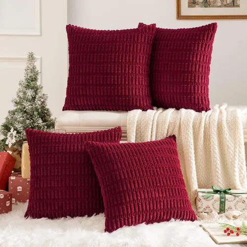 Vista 14 de MIULEE Paquete de 4 fundas de almohada decorativas neutras de 16 x 16 pulgadas para sofá, sala de estar, cama, estilo rústico, granja, bohemio