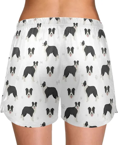 Vista 2 de vvfelixl Pantalones cortos de dormir para mujeres, cachorros, pantalones cortos de pijama con bolsillos, pantalones de dormir S-XXL