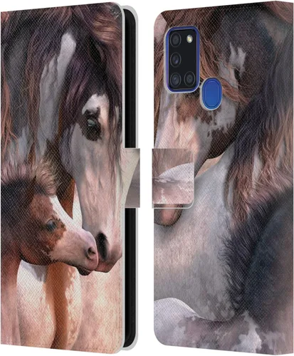 Vista 11 de Head Case Designs Officially Licensed Laurie Prindle A Morgan Christmas Western Stallion Leather Wallet Case Compatible with Samsung Galaxy A07 4G