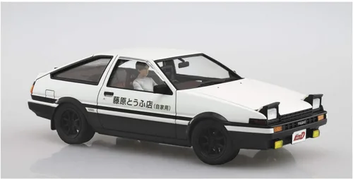Vista 3 de Aoshima Inicial D: Fujiwara Takumi AE86 Trueno con Figura 1:24 Escala Modelo Kit