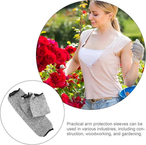 Vista 8 de Mangas de brazo resistentes a cortes de 13.8 in, cubierta de protección de antebrazo Hppe grado 5, funda protectora anticortes para carpintería