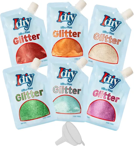 Vista 28 de iDIY - Brillantina ultra fina azul aguamarina (3.5 onzas), purpurina extrafina con bolsa de boquilla fácil de verter y embudo para resina, slime
