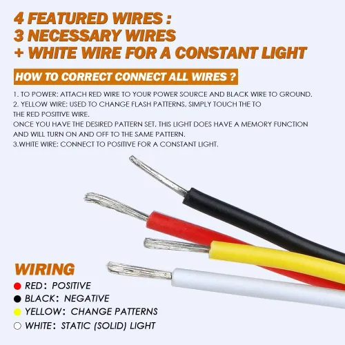 Vista 4 de Xprite Kit de luces estroboscópicas de emergencia con 20 luces LED de montaje empotrado en superficie de color ámbar, ultradelgado, salpicadero