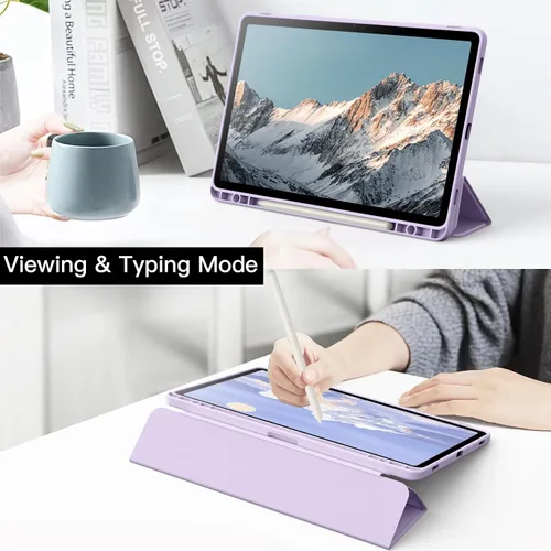 Vista 6 de JETech Funda para Samsung Galaxy Tab S9 de 11 pulgadas con soporte para bolígrafo S, parte trasera de policarbonato transparente transparente, a