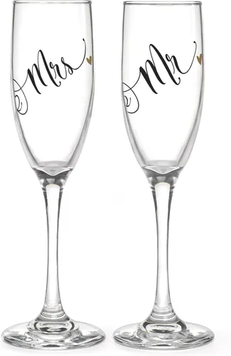 Vista 4 de Hortense B. Hewitt Wedding Ethereal Floral Champagne Flautas para tostar, 6 onzas, juego de 2