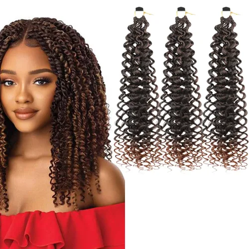 Vista 54 de 3 trenzas de ganchillo Passion Twist, cabello sintético preseparado para trenzar de 14 pulgadas, 3 paquetes de cabello trenzado pretrenzado