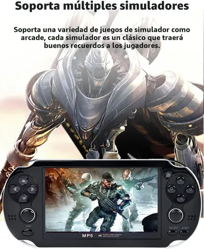 Vista 3 de CZT Consola de juegos portátil de 4.3 pulgadas, doble joystick de 8 GB incorporado 2200 juegos retro, consola de videojuegos arcade, emulador