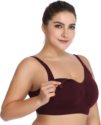 Vista 3 de Lataly Brasier de lactancia sin costuras para mujer, bralette de maternidad para lactancia materna, paquete de 3