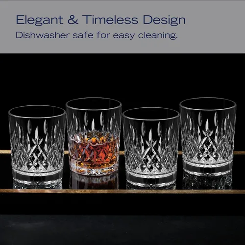 Vista 3 de Mikasa Harding Double Old Fashioned Rocks Whisky, juego de 4