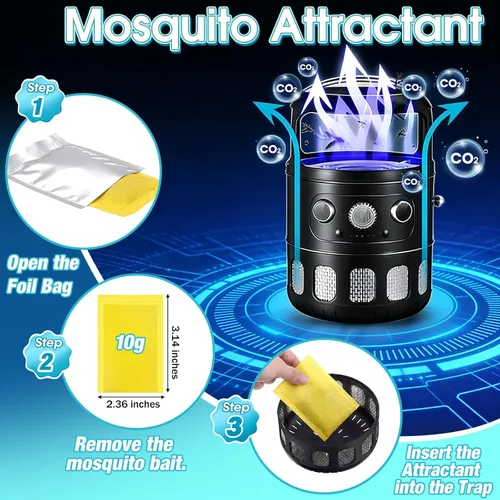 Vista 2 de Paquete de 3 señuelos atractantes de mosquitos, repuesto de cebo de mosquito amarillo compatible con todas las trampas para exterminadores