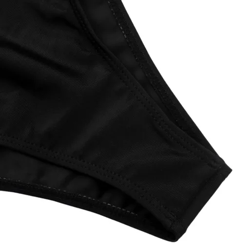 Vista 6 de JUMISEE Conjunto de bikini gótico con estampado de letras de calavera para mujer, traje de baño de 2 piezas de cintura alta