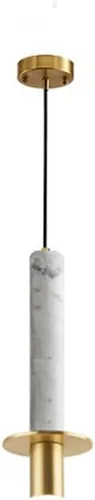 Vista 6 de Modernas luces colgantes LED cálidas, lámpara colgante industrial de cobre completo, lámpara colgante de cobre completo, lámpara de araña de mármol