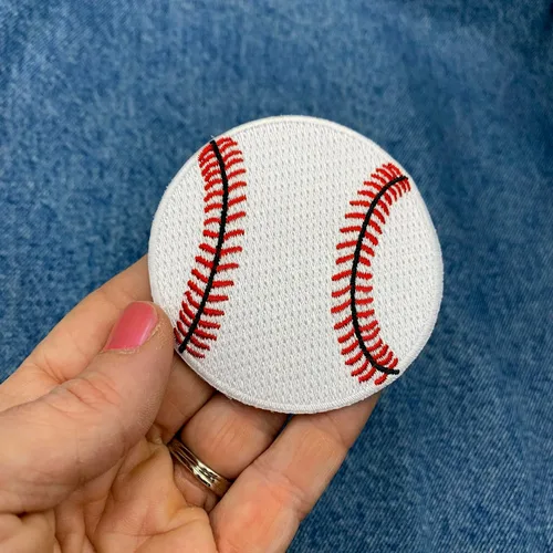 Vista 3 de Insignia bordada de béisbol Base Ball Fastball de hierro para aplicación deportiva