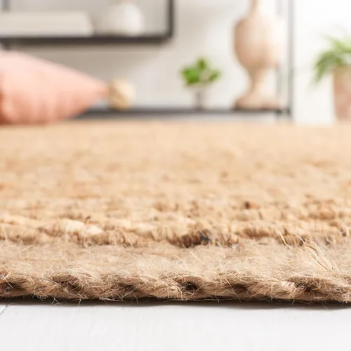 Vista 5 de Alfombra de área de yute natural tejido a mano Safavieh NF459A, de la colección de fibra natural (5 pies x 8 pies), Yute, Natural