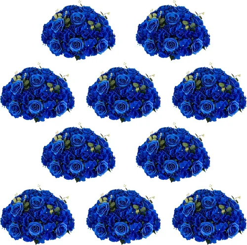 Vista 20 de NUPTIO Ramo de Arreglo de Bolas de Flores - 10 Piezas de 14.2 pulgadas de Diámetro Bolas de Flores Falsas Rosas Rosadas para Centros de Mesa