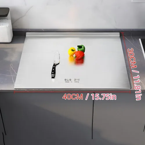 Vista 2 de Tabla de cortar de acero inoxidable 316, tablas de cortar para cocina, tabla de cortar, tabla de cortar grande para cortar carne, verduras, frutas