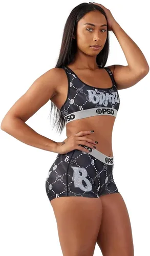 Vista 3 de PSD Brasier deportivo Bratz Luxe para mujer, negro, XS, Negro Bratz Luxe Sb