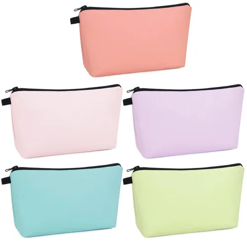 Vista 11 de MAGEFY Bolsa de maquillaje Bolsa de cosméticos, 2 paquetes azul, Lindo