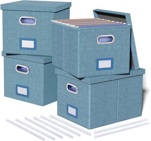 Vista 9 de Oterri Organizador de Archivos, Caja de Archivos, Gabinete de Archivos para Almacenamiento de Carpetas de Archivos Tamaño Carta, Organizador