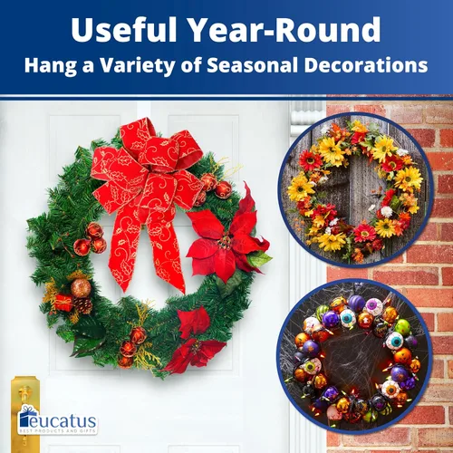 Vista 6 de Colgador de corona de Navidad 100% transparente sin rayones de 12 pulgadas, 1 paquete. Los mejores ganchos largos para decoración del hogar